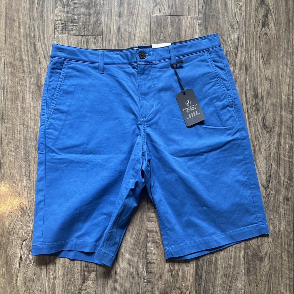 Timberland Relaxed Fit Mens Shorts 34 W Chino Blue Stretch Organic Cotton  NWT